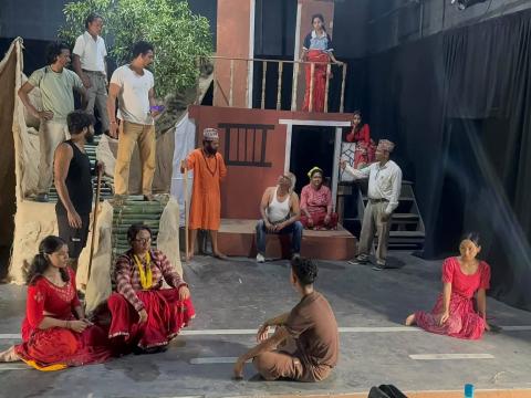 आरोहण गुरुकुल विराटनगरमा ‘कर्तव्य’ नाटक मञ्चन